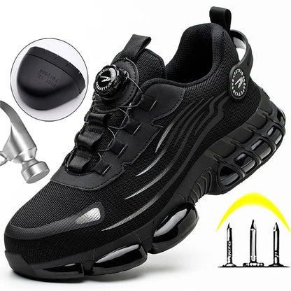 Rotating Button Safety Shoes for Men