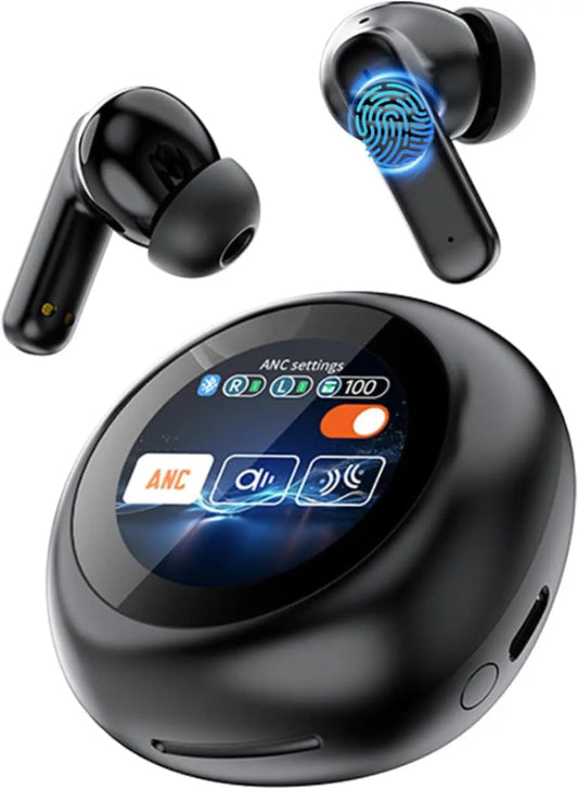 Touch Screen ANC Wireless Earbuds | Bluetooth 5.4, HiFi Sound