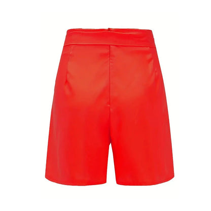 Aurora Y2K High Waist Shorts | Tie & Button Front