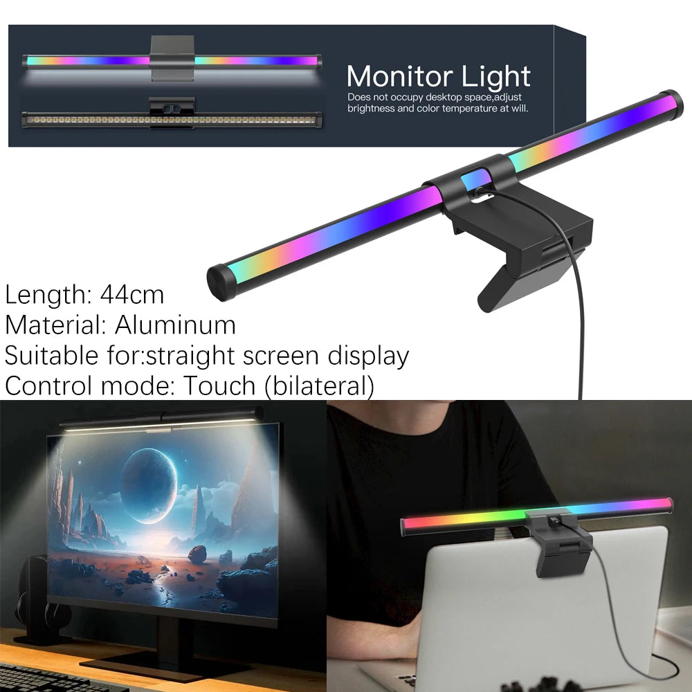 LED Monitor Light Bar 18-60cm Dimmable RGB Screen Hanging