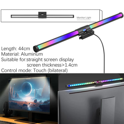 LED Monitor Light Bar 18-60cm Dimmable RGB Screen Hanging