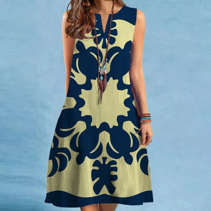Selene V-Neck Maxi Dress | Printed Hem Summer Elegance