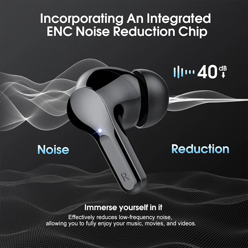 ProX TWS Bluetooth 5.4 Earphones, 60H ANC, IP7, LED