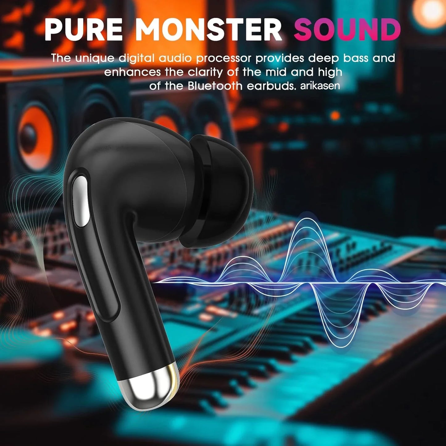 ENC Wireless Earbuds | Smart Touchscreen Case, Bluetooth 5.4