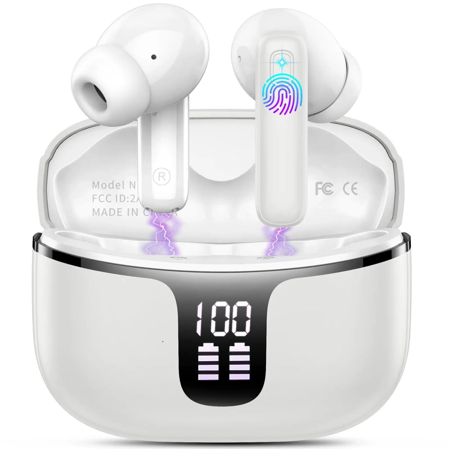 SoundMax TWS Bluetooth 5.3 Earphones, 40H, 4-Mic ENC, LED