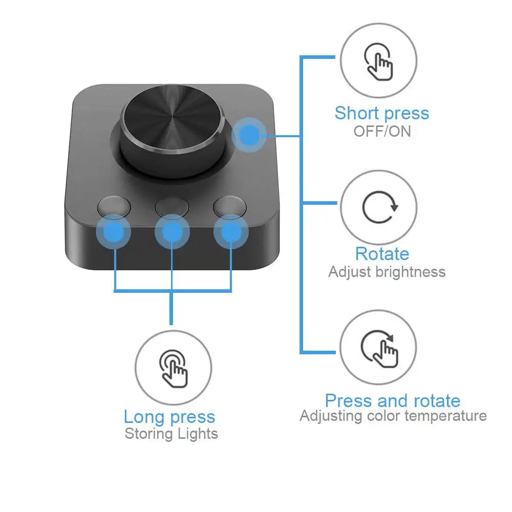 LED Monitor Light Remote Control Stepless Dimmable
