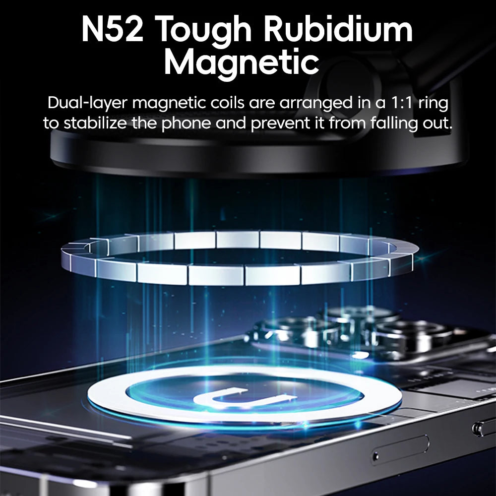 Magnetic Phone Holder with 360 Rotation & Suction Cup