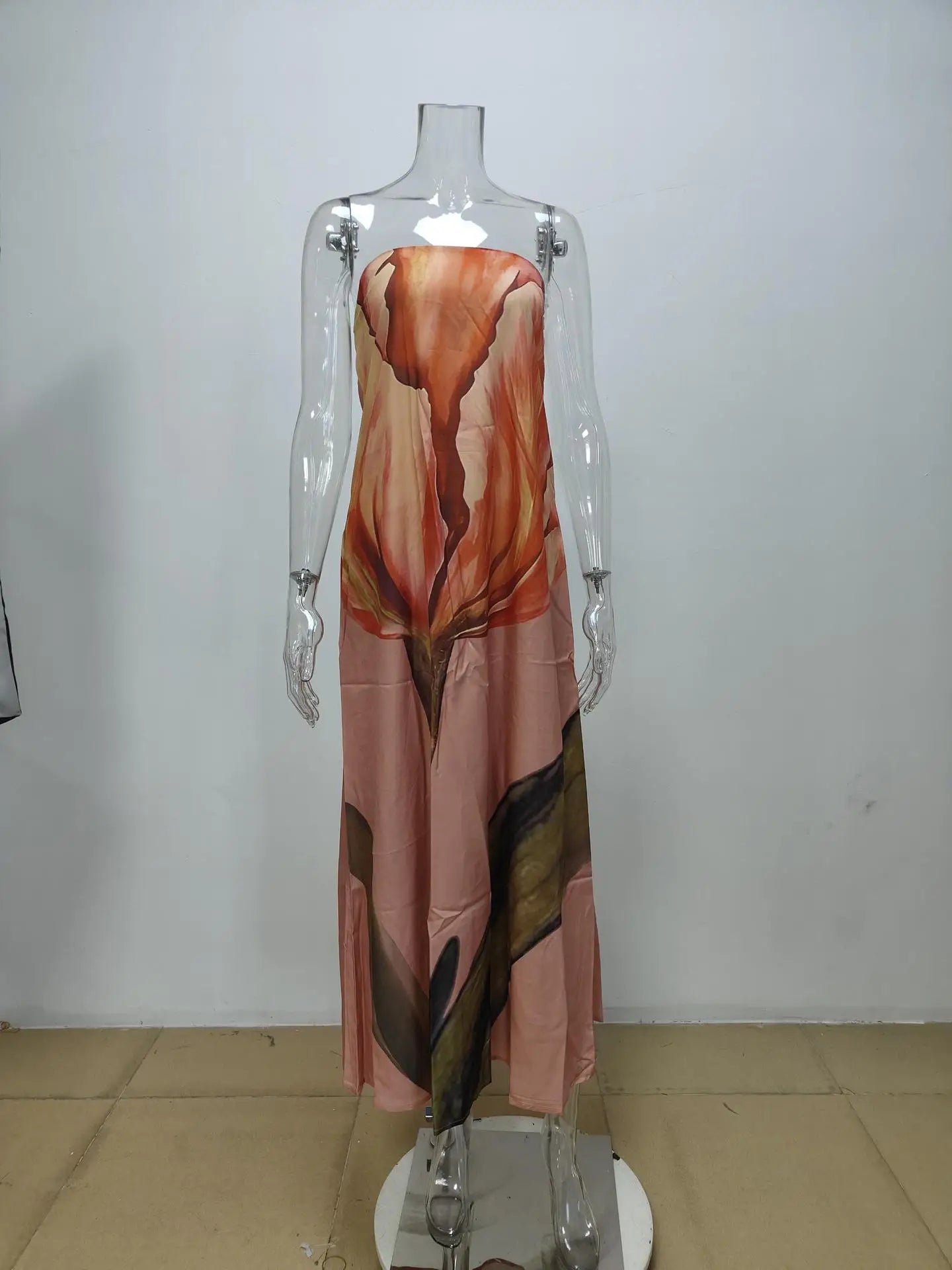 Aurora Floral Strapless Maxi Dress | Backless Summer Evening Gown