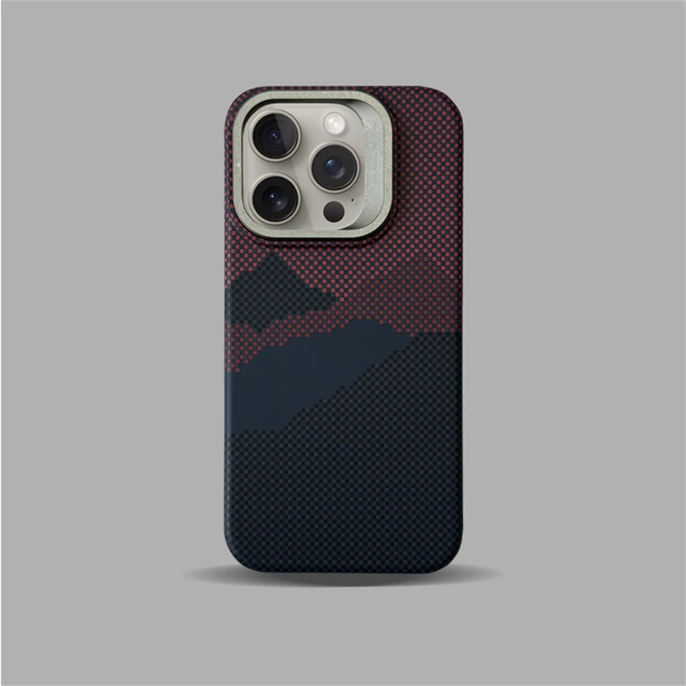 Carbon Fibre MagSafe iPhone Case Metal Lens Holder