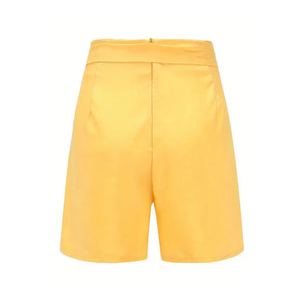 Aurora Y2K High Waist Shorts | Tie & Button Front