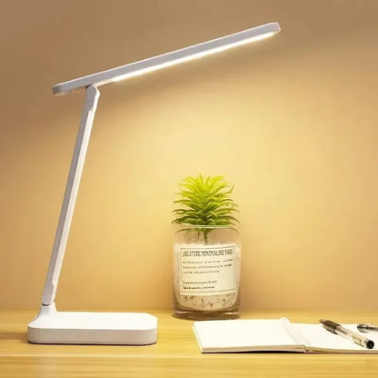 LED Desk Lamp USB Dimmable Foldable Calendar Clock Display