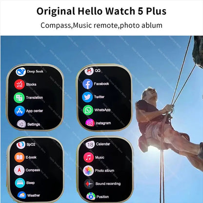 Hello Watch 5 Plus Ultra 3 Smart Watch | 2.04" AMOLED, 4GB ROM, Titanium Alloy