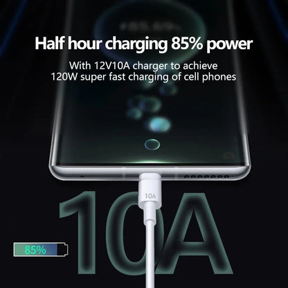 120W USB-A to Type-C Fast Charging Cable for Android