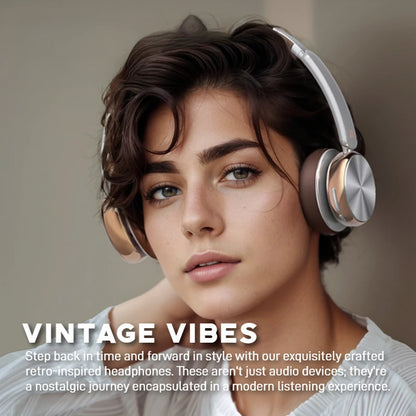 Retro ANC Bluetooth 5.4 Headphones – 45dB, 50H Playtime, Over-Ear
