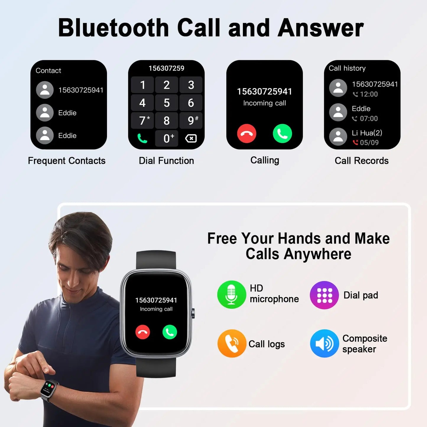 1.91" Fitness Smartwatch | Bluetooth Call, IP68, 110+ Sports