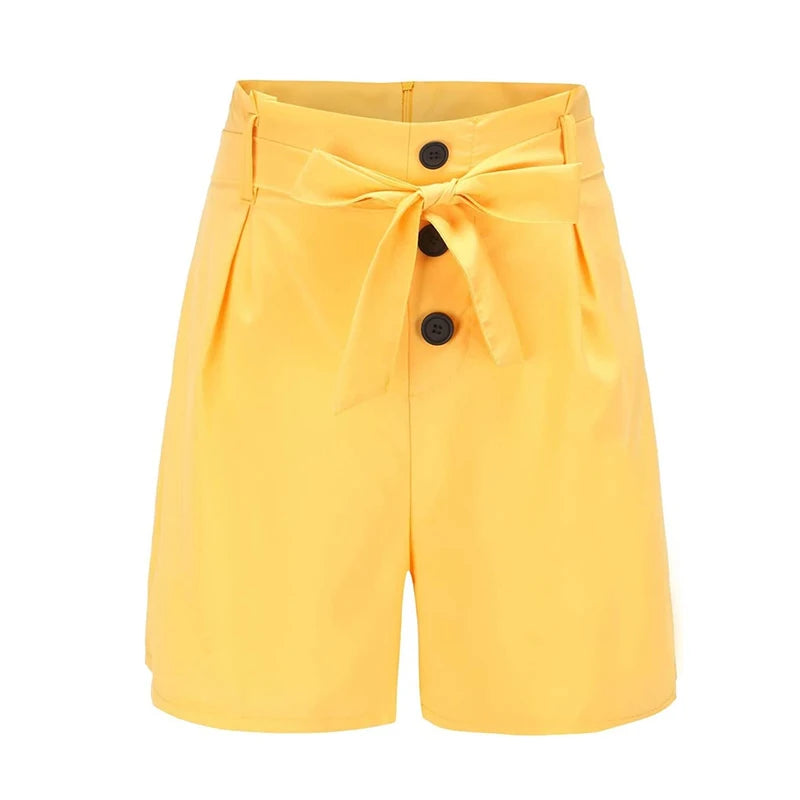 Aurora Y2K High Waist Shorts | Tie & Button Front