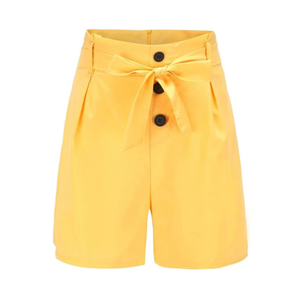 Aurora Y2K High Waist Shorts | Tie & Button Front