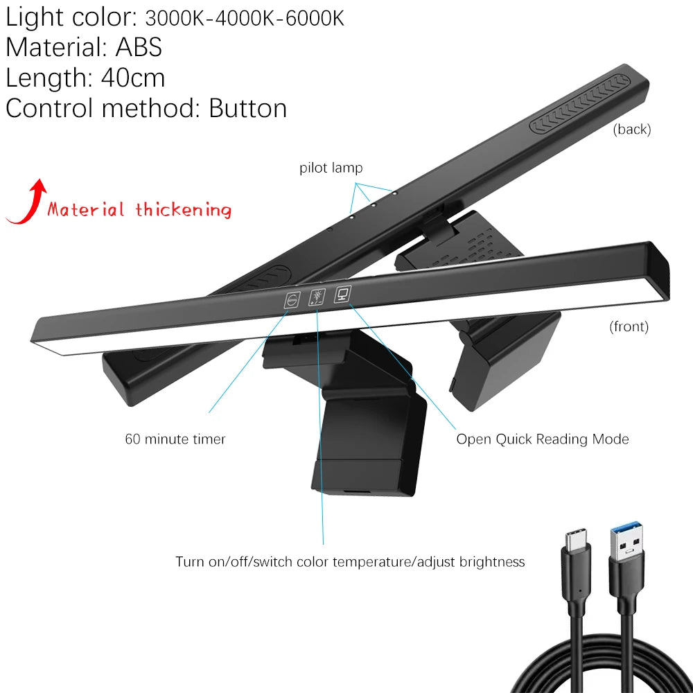 Monitor Light Bar 33-60cm RGB Eye Protection Timed Dimmable