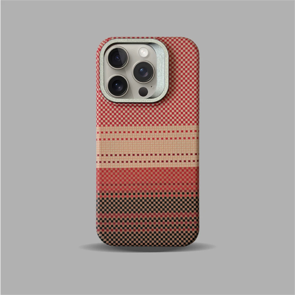 Carbon Fibre MagSafe iPhone Case Metal Lens Holder