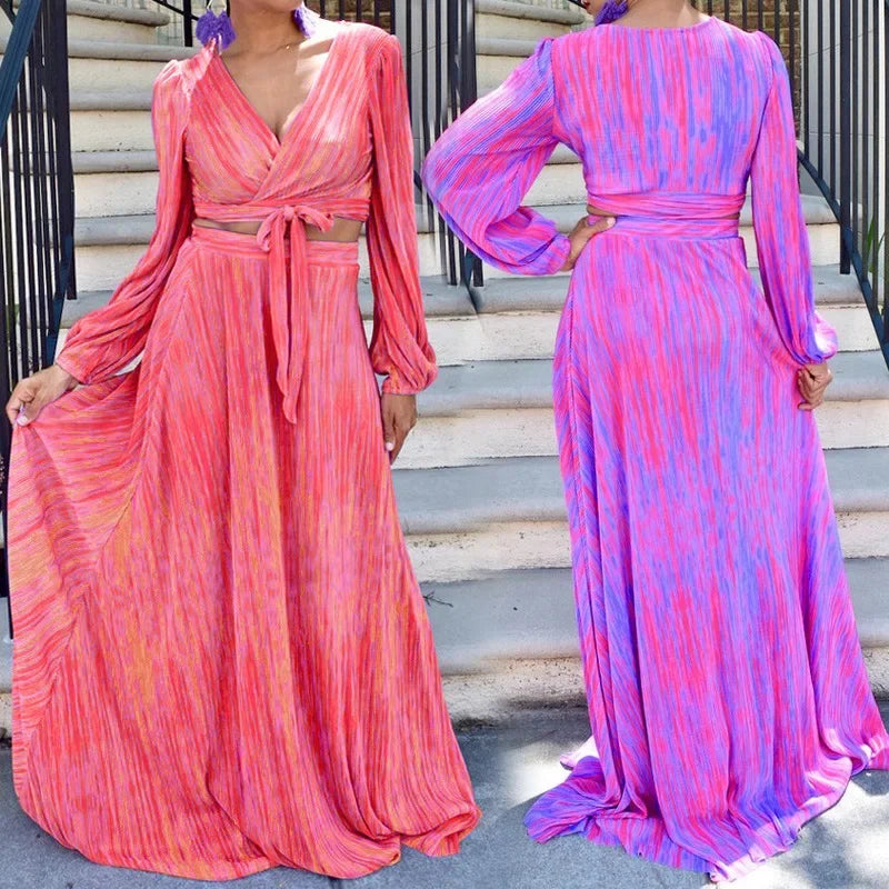 Aurora Tie-Dye Skirt Suit | Euro-American Autumn Style
