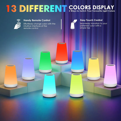 13 Colour RGB Night Light USB Rechargeable Remote Control