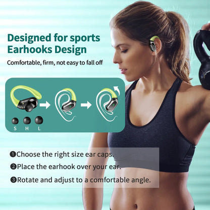 Wireless Sport Earbuds | Bluetooth 5.3, ENC, 50H Battery, LED