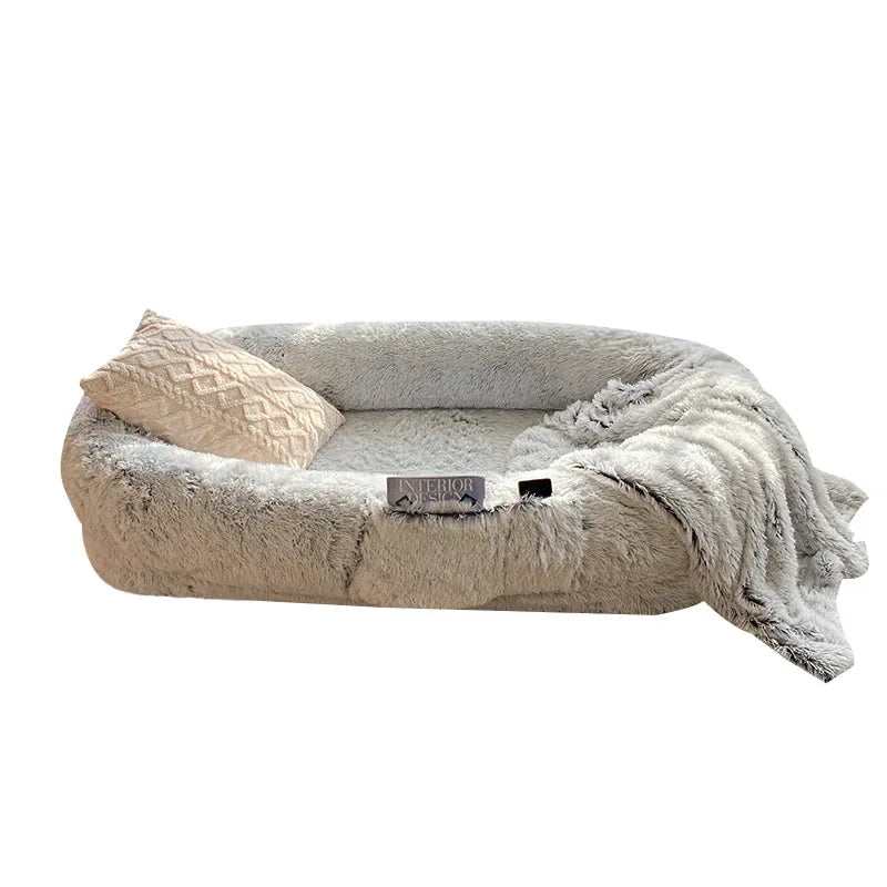 Extra Large Plush Dog Bed and Human Sofa 185 x 120 x 30 cm