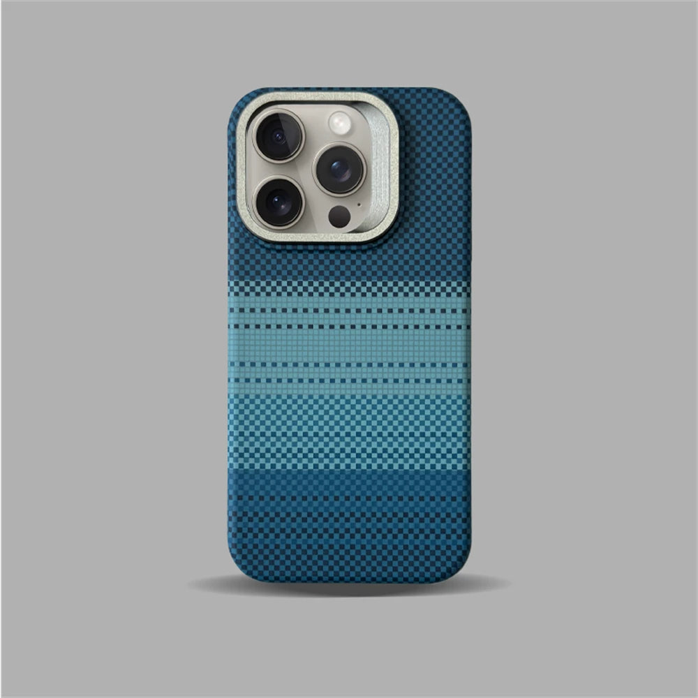 Carbon Fibre MagSafe iPhone Case Metal Lens Holder