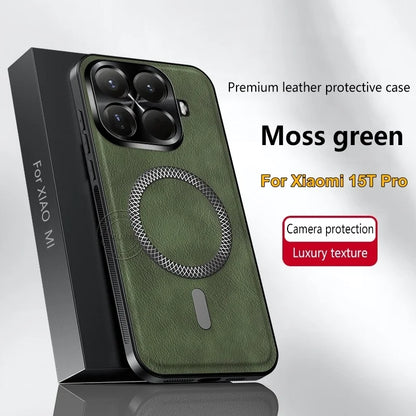 Premium Luxury Leather Xiaomi 15T Metal Ring Case