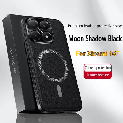 Premium Luxury Leather Xiaomi 15T Metal Ring Case