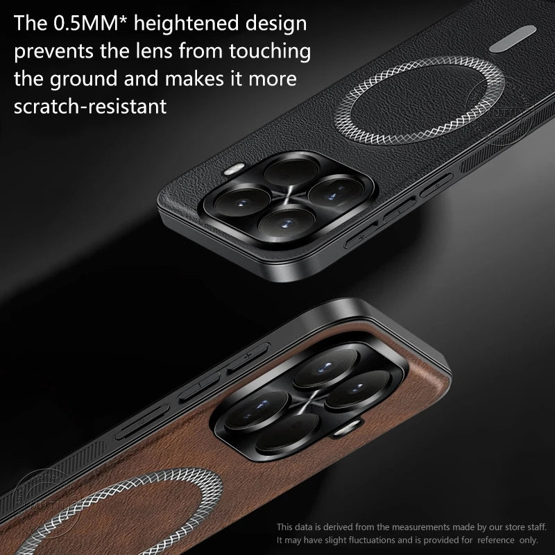 Premium Luxury Leather Xiaomi 15T Metal Ring Case