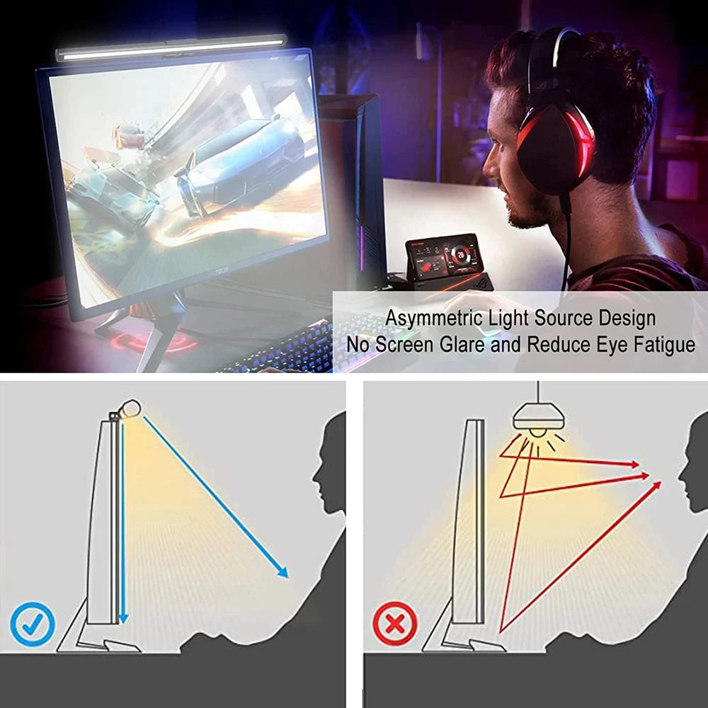 LED Monitor Light Bar 18-60cm Dimmable RGB Screen Hanging