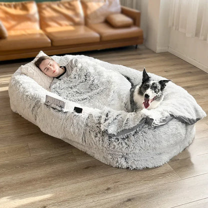 Extra Large Plush Dog Bed and Human Sofa 185 x 120 x 30 cm