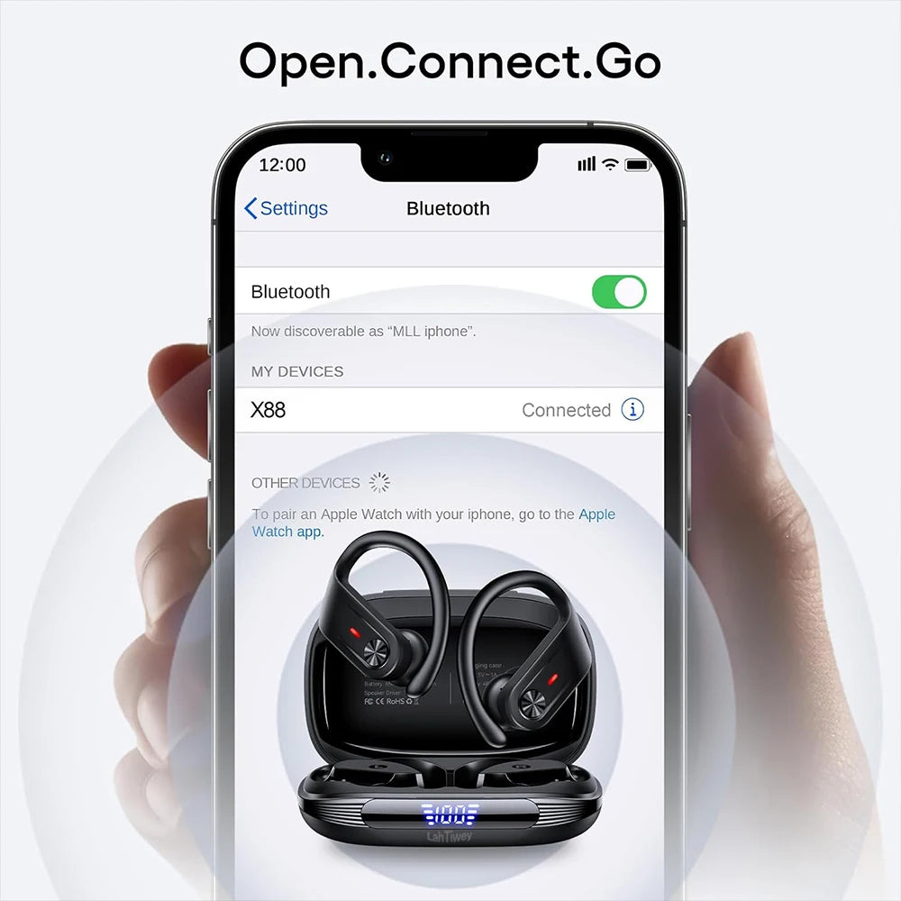 Wireless Sport Earbuds | Bluetooth 5.4, Over-Ear Hooks, 80H