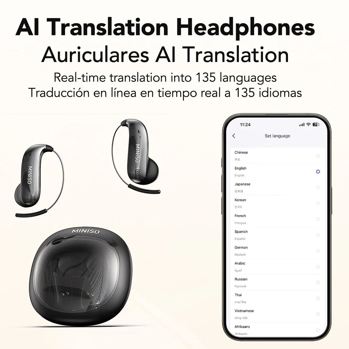 MS210 Open-Ear OWS Earphones | AI Translation, Glasses Friendly