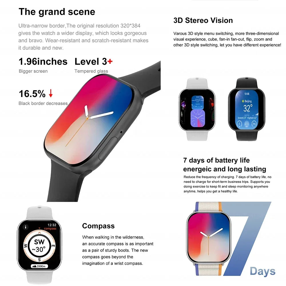 DT Series 10 AMOLED Smart Watch | 4GB Memory, Bluetooth Call
