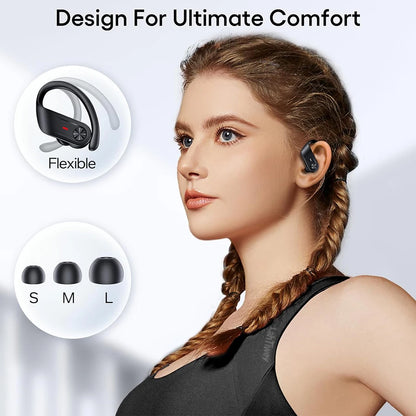 Wireless Sport Earbuds | Bluetooth 5.4, Over-Ear Hooks, 80H