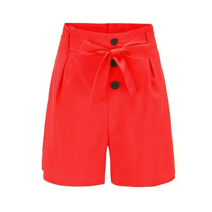 Aurora Y2K High Waist Shorts | Tie & Button Front
