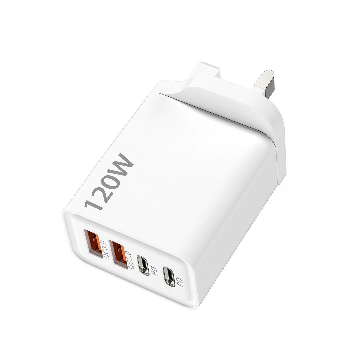 120W 4-Port USB C Fast Charger | PD & QC3.0 Wall Plug
