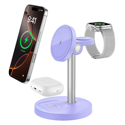 3-in-1 Magnetic Wireless Charger Stand for iPhone & Apple Watch