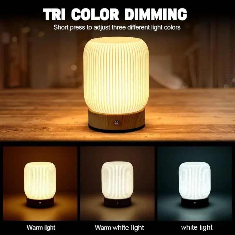 Touch Night Light 3 Colour Rechargeable Bedroom Table Lamp