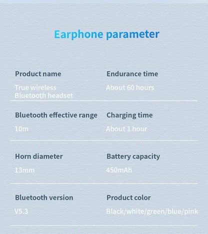 Wireless Ear Hook Earbuds | ANC, HiFi Sound, Waterproof, Sport, Bluetooth 5.0