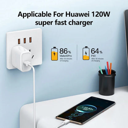 120W USB-A to Type-C Fast Charging Cable for Android