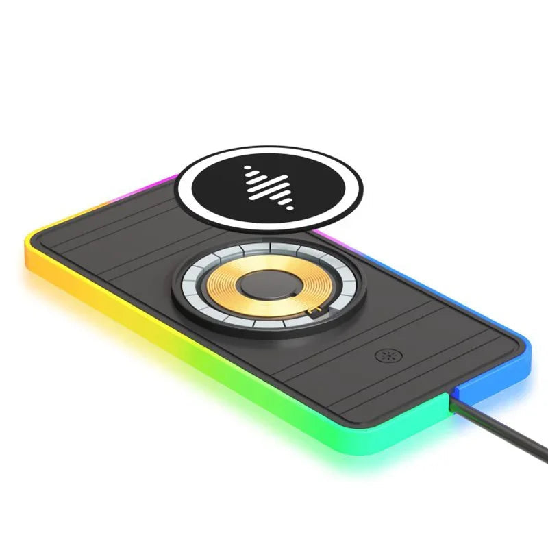 30W Magnetic Car Wireless Charger Pad with RGB Light