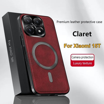 Premium Luxury Leather Xiaomi 15T Metal Ring Case