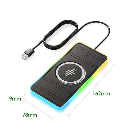 30W Magnetic Car Wireless Charger Pad with RGB Light