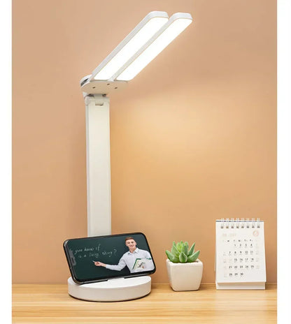 LED Desk Lamp USB Dimmable Foldable Calendar Clock Display