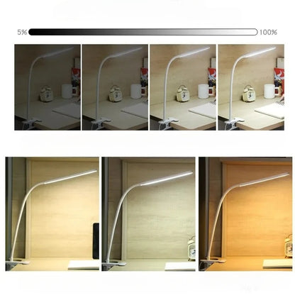 LED Reading Lamp USB Clamp 3 Modes 10 Brightness Gooseneck