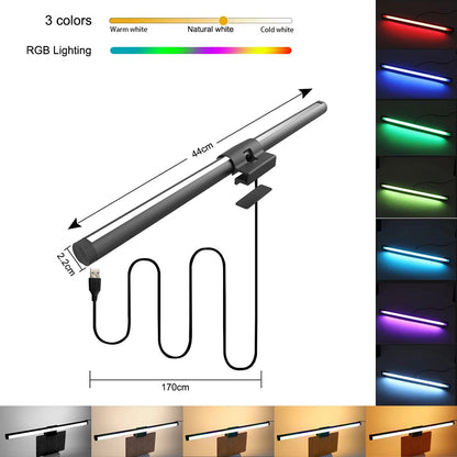 RGB LED Monitor Light Bar 30-44cm Screen Hanging Dimmable