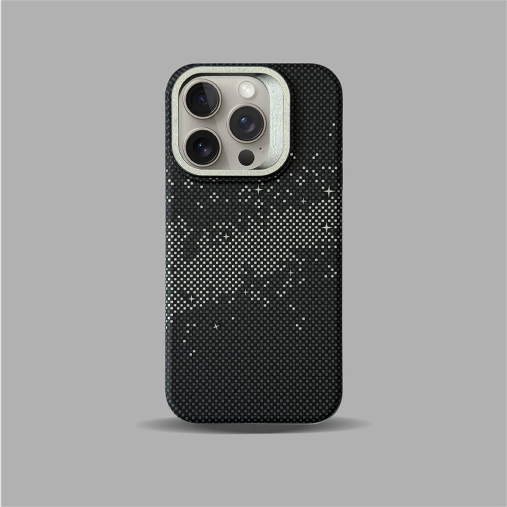 Carbon Fibre MagSafe iPhone Case Metal Lens Holder